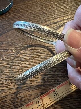 Vintage Stamped Sterling Silver Beau Greek Key bracelet set